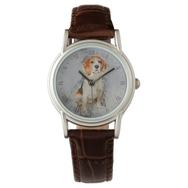 Cute Beagle Portrait Watch (Front)