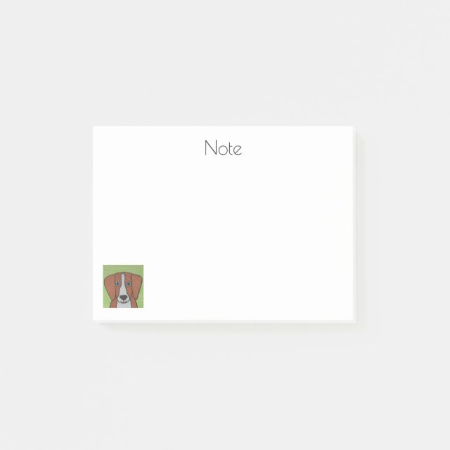 Cute Beagle Post It Note Pad (Front)