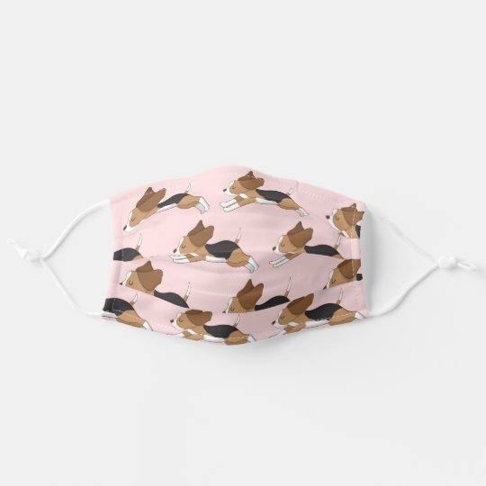 Cute Beagle Pup Dog On Pink Cloth Face Mask 