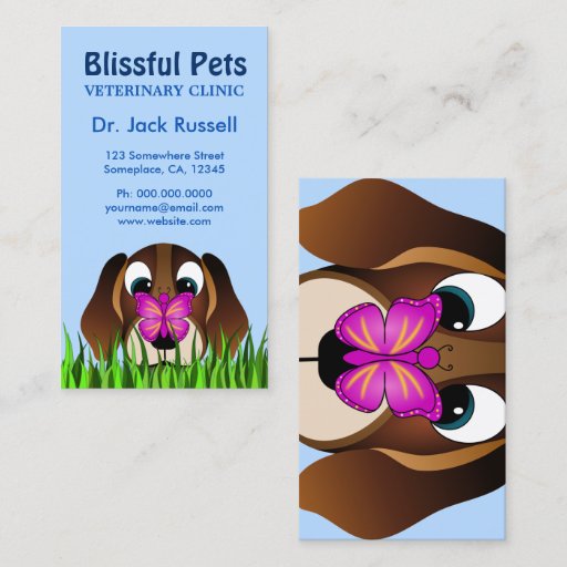 Customizable Cute Beagle Puppy Dog Veterinary Business Cards