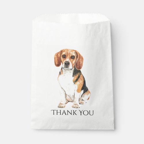 Cute Beagle Puppy Dog Thank You Party Gift Favor Bag