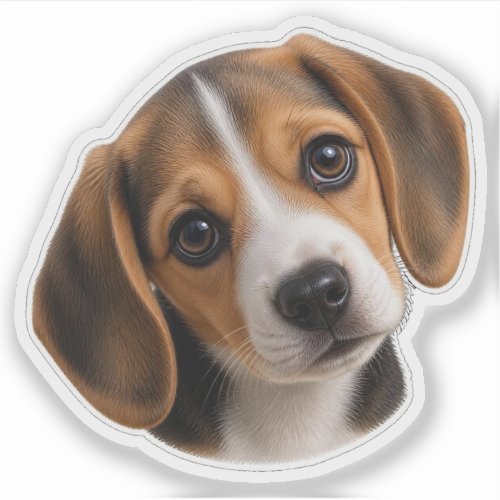 Cute Beagle Puppy Face Sticker