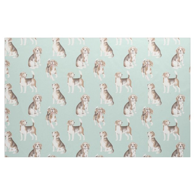 Cute Beagle Puppy Pattern Fabric (Fat Quarter)
