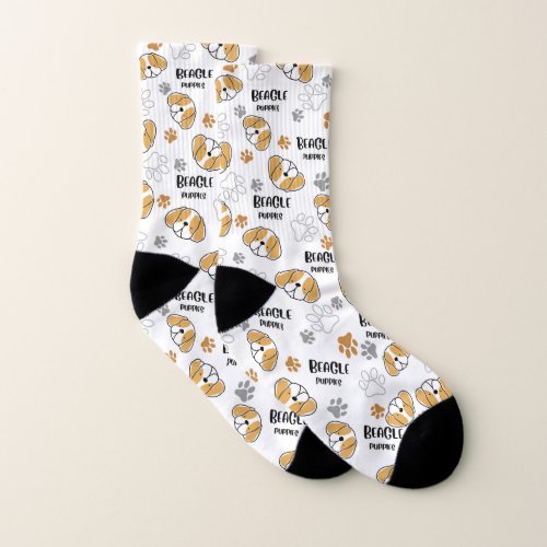 Cute beagle puppy pattern socks