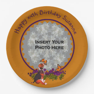Cute Beagle Puppy Photo Birthday Party Paper Plates
