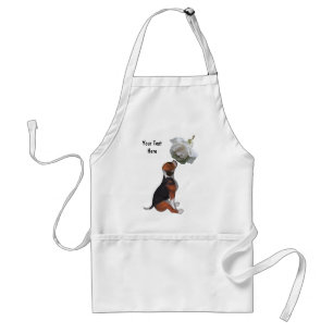 Cute Beagle Puppy White Rose Animal Adult Apron