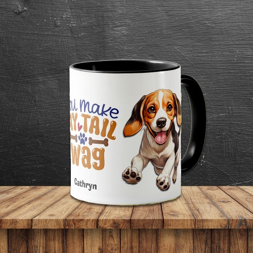 Cute Beagle Puppy You Make My Tail Wag Mug