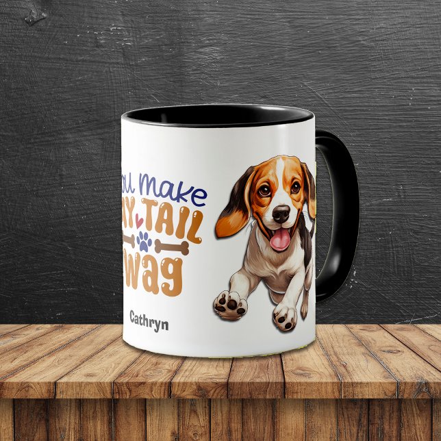 Cute Beagle Puppy You Make My Tail Wag Mug (Creator Uploaded)