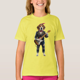Cute Beagle Rock Star Kids T-Shirt