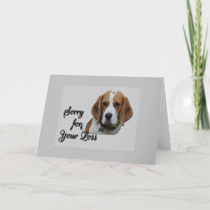 Cute Beagle Tri Colored Sympathy Sorry Your Loss Card