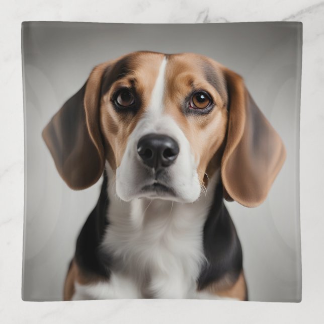 Cute Beagle Trinket Tray (Front)