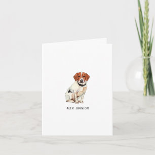 Cute Beagle watercolor Folded Thank You Card