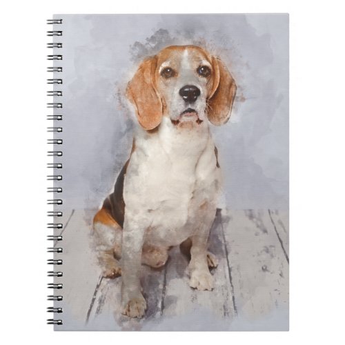 Cute Beagle Watercolor Portrait Notebook