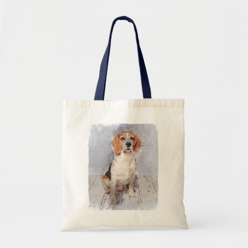 Cute Beagle Watercolor Portrait Tote Bag