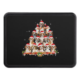 Cute Beagles Christmas Tree Dog Santa Xmas Tee Fun Hitch Cover