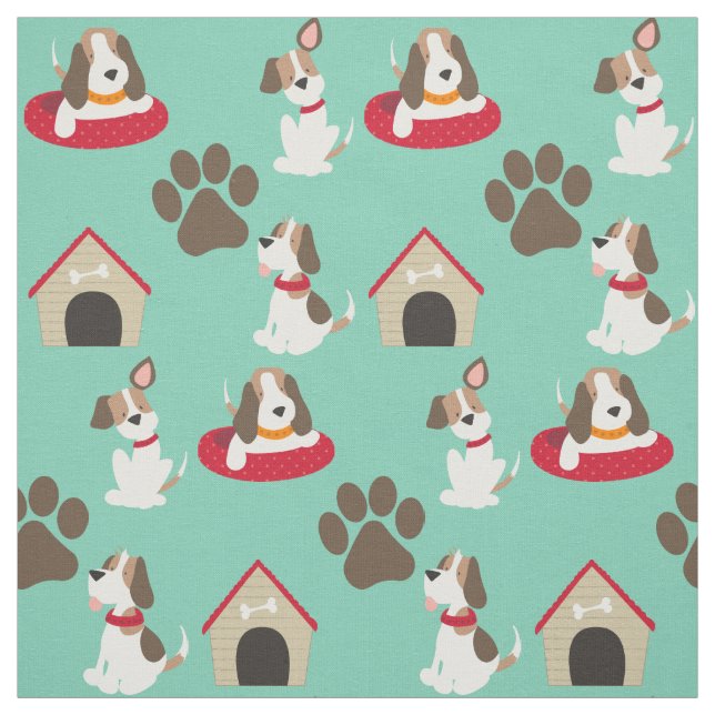 Cute Beagles Fabric (Swatch)
