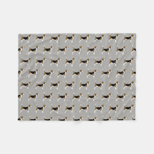 Cute Beagles Pattern Pet Dog Lover's Grey Fleece Blanket