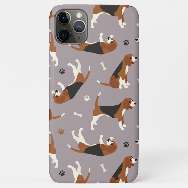 Cute Beagles Paws and Bones Gray Case-Mate iPhone  Case (Back)