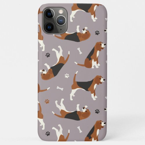 Cute Beagles Paws and Bones Gray Case_Mate iPhone  iPhone 11 Pro Max Case