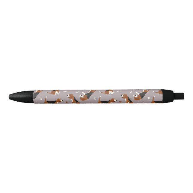 Cute Beagles Paws and Bones Gray Pen (Front)