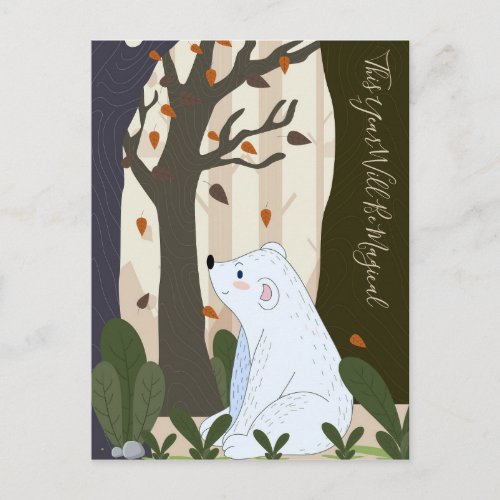 Cute Bear 2023 Calendar Postcard