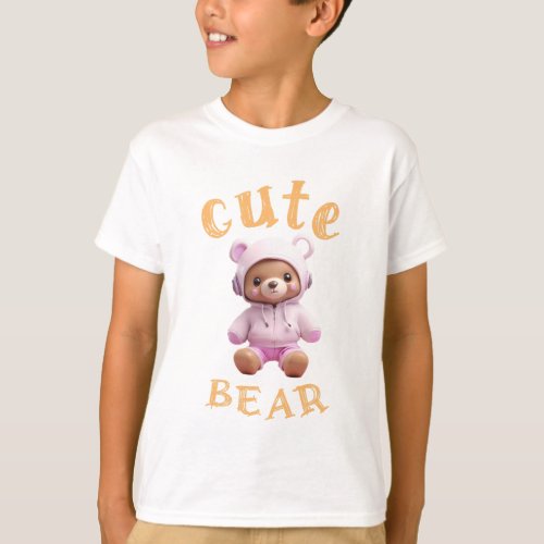 Cute Bear 2 minimalist style art T_Shirt