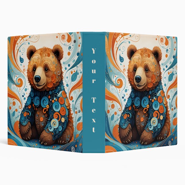Cute Bear 3 Ring Binder (Background)