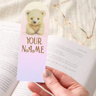 Cute Bear Add Your Name Bookmarks