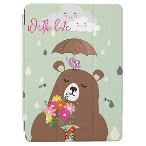 cute bear and birds  iPad air cover
