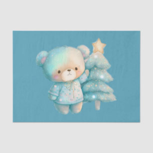 Cute Bear and Christmas Tree Holiday Tissue Paper