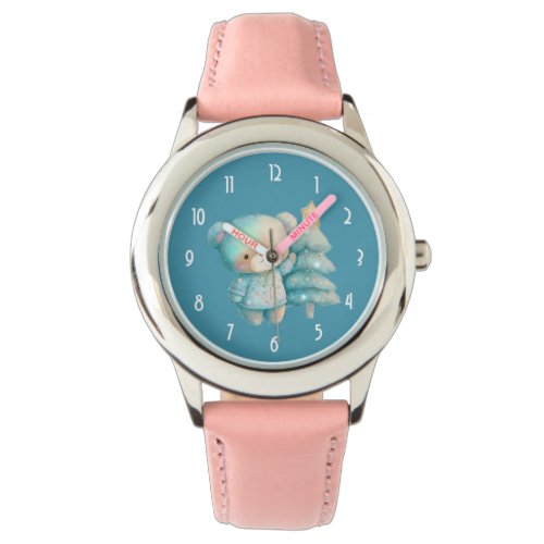 Cute Bear and Christmas Tree Holiday Watch