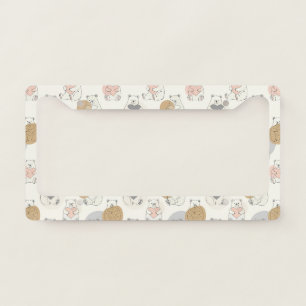 Cute Bear and Hearts -- Pastel Nursery (10) License Plate Frame