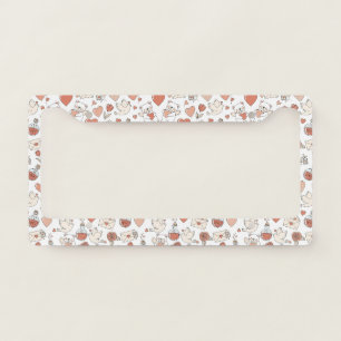 Cute Bear and Hearts -- Pastel Nursery (11) License Plate Frame