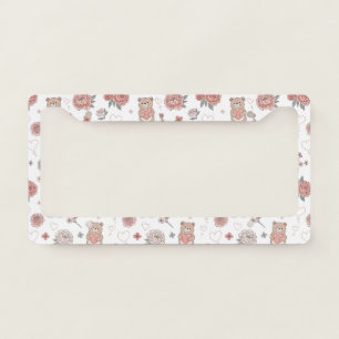 Cute Bear and Hearts -- Pastel Nursery (12) License Plate Frame