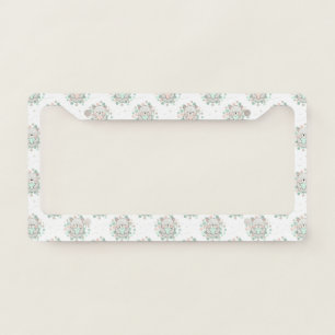Cute Bear and Hearts -- Pastel Nursery (6) License Plate Frame