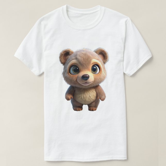 Cute Bear Animal Design T-Shirt (Design Front)