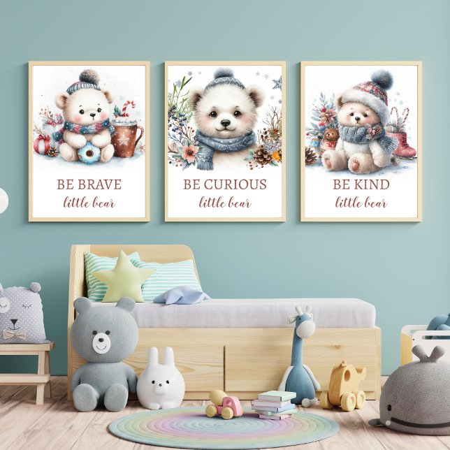 Cute bear animals Christmas winter floral Kid Room Wall Art Sets (Creator Uploaded)