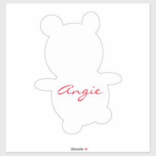 Cute Bear Any Color Name Car Sticker