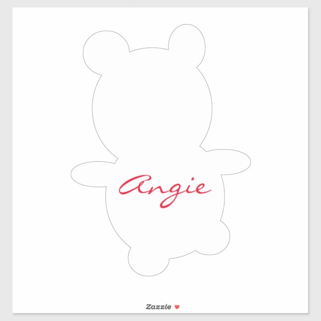 Cute Bear Any Color Name Car Sticker (Sheet)