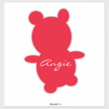 Cute Bear Any Color Name Car Sticker