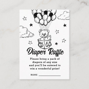 Cute Bear Baby Shower Diaper Raffle Enclosure Card