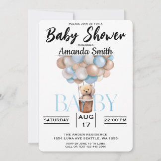 Cute Bear Baby Shower Invitation