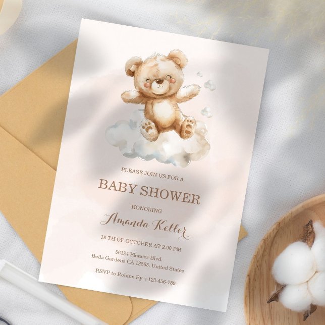 Cute Bear Baby Shower Invitation (Creator Uploaded)
