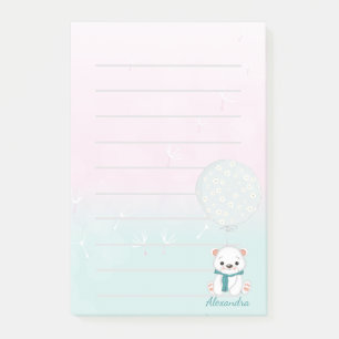 Cute Bear Balloon To do List Watercolor Post-it Notes