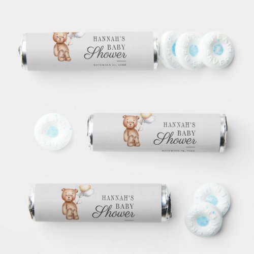 Cute Bear Balloons Baby Shower Breath Savers Mints