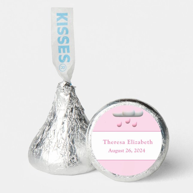 Cute Bear & Balloons Girl Baby Shower Themed Hershey®'s Kisses® (Creator Uploaded)