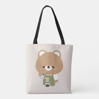 Cute Bear Barista Tote Bag