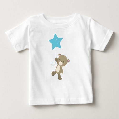 Cute Bear Bear With Balloon Little Bear Star Baby T_Shirt