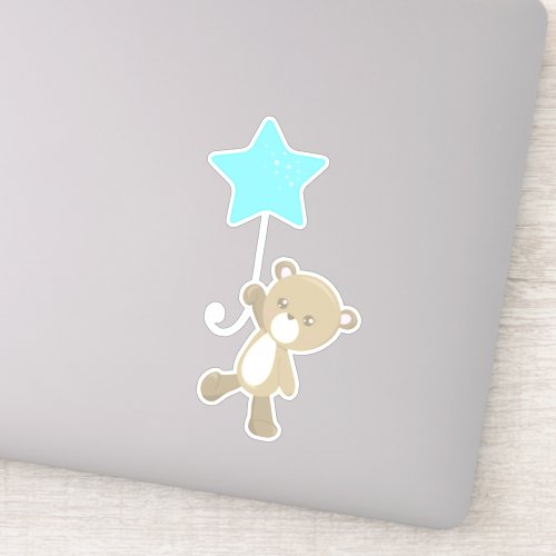 Cute Bear Bear With Balloon Little Bear Star Sticker