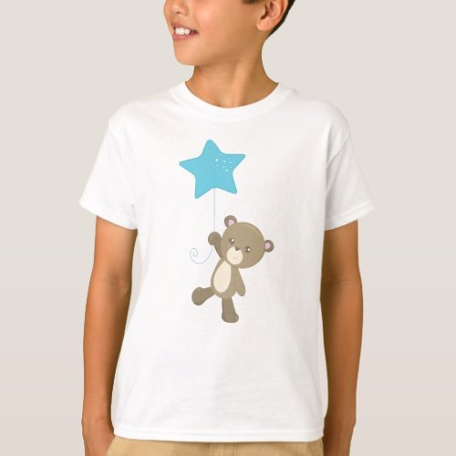 Cute Bear Bear With Balloon Little Bear Star T_Shirt